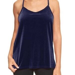 Gap blue velvet racerback tank